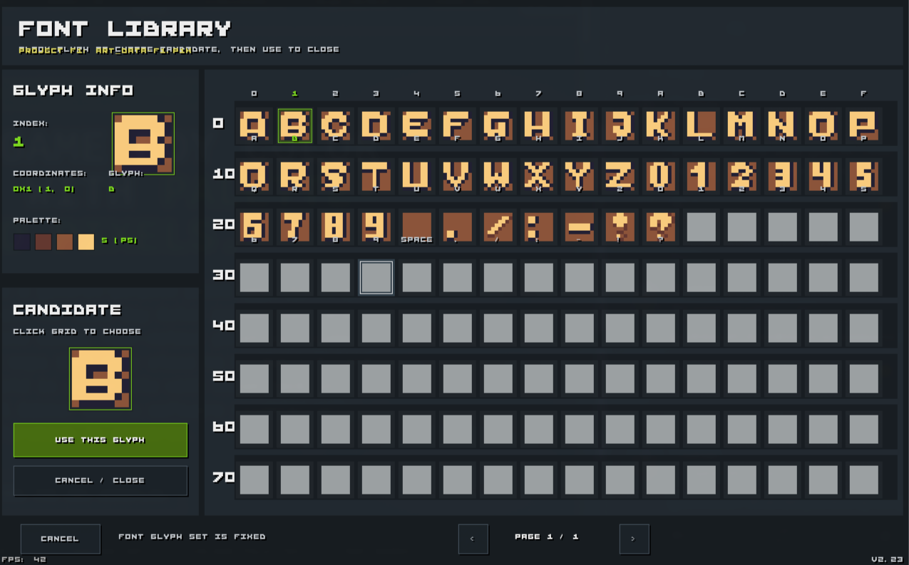 P1Xel font library